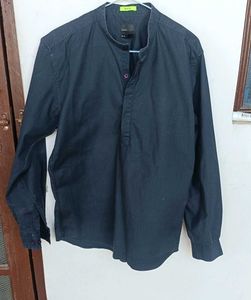 Men's Dark Blue kurta style Shirt