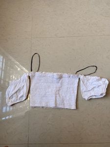 FOREVER 21Chic White Off-Shoulder Smocked Top