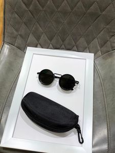 Round Black Sunglasses with Case