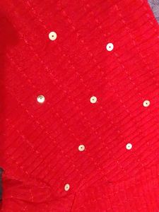 Red Embellished Blouse