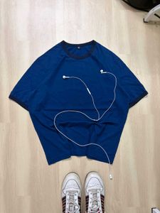 Blue T-Shirt with Earphones