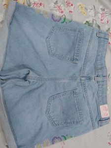 Embroidered Denim Shorts