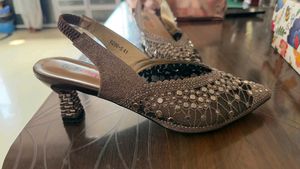 Belle Step Embellished Slingback Heels