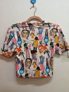 Graphic Print Cropped T-Shirt