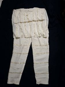 Beautiful White Kurta Pant Set