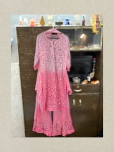 Pink Embellished Salwar Kameez Suit(handwork)