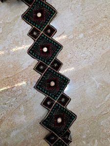 Embroidered lace with Mirror Work