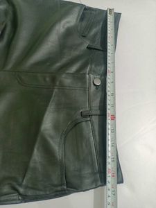 Mango L Stylish Black Faux Leather Pants