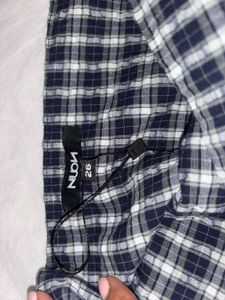 Plaid Pleated Mini Skirt with typing bow