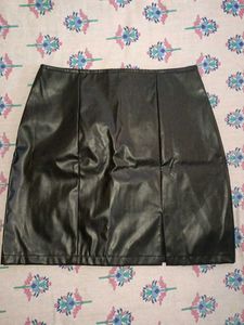 Black Faux Leather Mini Skirt