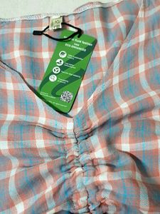 Chic Plaid Ruched Crop Top no 113