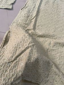 1 time used Men's Pale Yellow Kurta