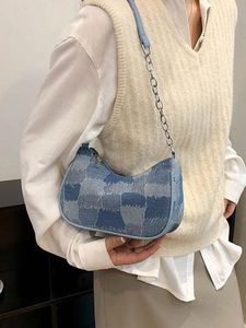 Denim Patchwork Shoulder Bag