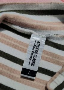 Casual Striped Knee Length Dress | Stretchable Fit