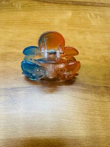 Flower Hair Claw Clip dual shade blue orange
