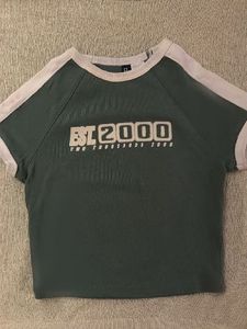 Vintage Style Olive Green Graphic Baby Tee