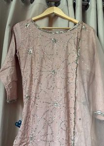 Elegant Pink Sequined Kurta