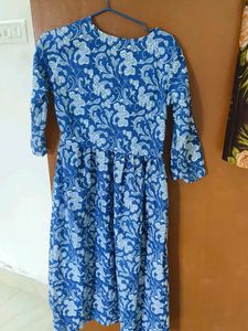 Blue Floral Print frock