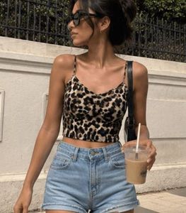 Leopard Print Crop Cami Top