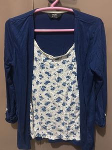 Max Blue Floral Print Top