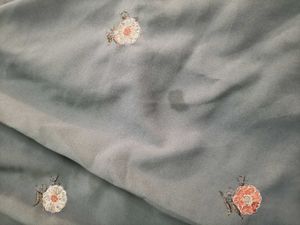 Orange and Grey Embroidered Saree
