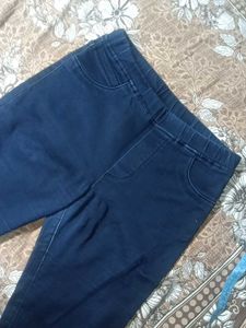 Dark Blue Jeggings | Elastic Waist | Stretchable |
