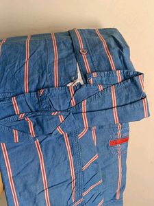 Men's Blue Striped Casual Shirt
