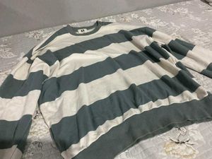 korean brand Striped Long Sleeve Sweater