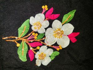 Black Kurti with Floral Embroidery