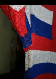 Striped V-Neck Pullover