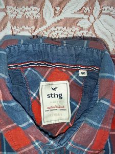 Men's Red &amp; Blue Plaid Shirt