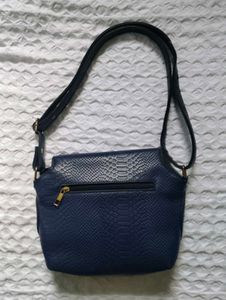 Lavie Navy Blue Textured Crossbody Bag