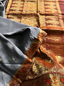 Silver Pure Silk Kanjivaram Saree