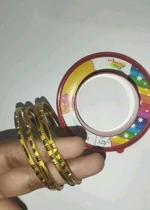 Gold Tone Bangle Set of 4