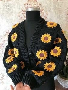 Crochet Sunflower Cardigan