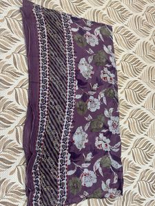 Floral Print Scarf - Purple-New
