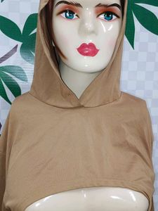 (1100)Brown Cropped Hoodie