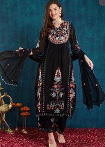 Embroidered Black Kurta