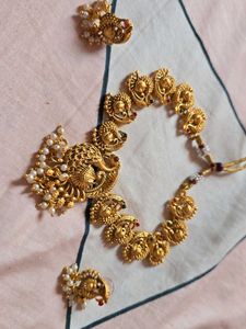 New Gold Peacock Necklace &amp; Earrings Set