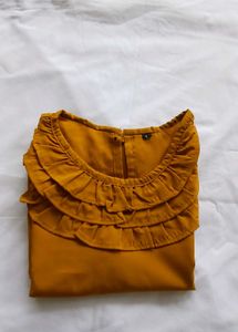 Mustard Ruffle Blouse