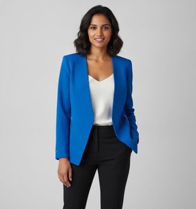 Bright Cobalt Blue Open Front Blazer