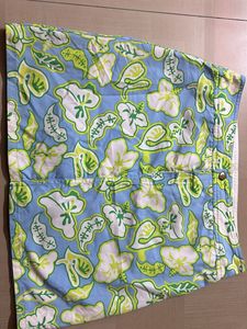 Blue Floral Print Skirt/Shorts