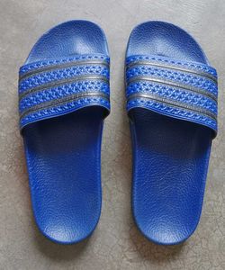 ADIDAS Blue Striped Sliders