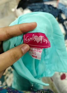 Sleeveless Aqua Button-Up Top