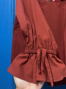 Embroidered Rust Orange Top