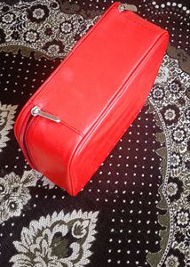 Red Floral Cosmetic Bag