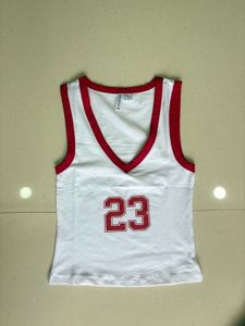 White Sleeveless Tank Top with "23"