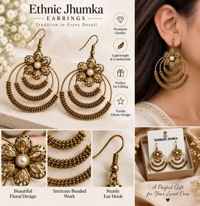 Elegant Gold Tone Jhumka Earrings