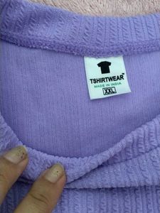 Lilac Long Sleeve Ribbed Top