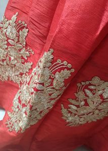 Stunning Red Embroidered Ethnic Gown